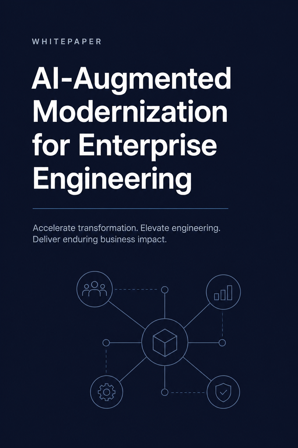 Cover of the whitepaper: AI-Augmented Modernization for Enterprise Engineering